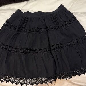 Seven Wonders / Rent the runway / Elegant Black Lace Trim Skirt